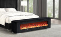 Elnath Bench w/ Visual Wood Log Fireplace Gray - Visions in Furniture (La Mirada, CA)