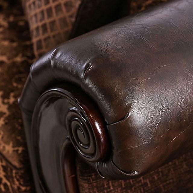 ELPIS Brown/Espresso Love Seat - Visions in Furniture (La Mirada, CA)
