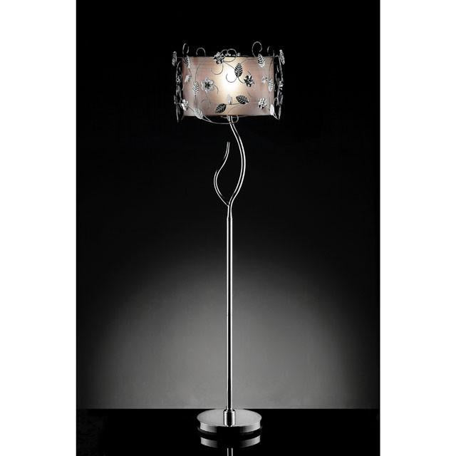 Elva Silver/Chrome Floor Lamp, Double Shade - Visions in Furniture (La Mirada, CA)