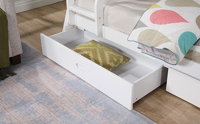 Emilee Twin/Full Bunk Bed White, Grey, Espresso, & Black