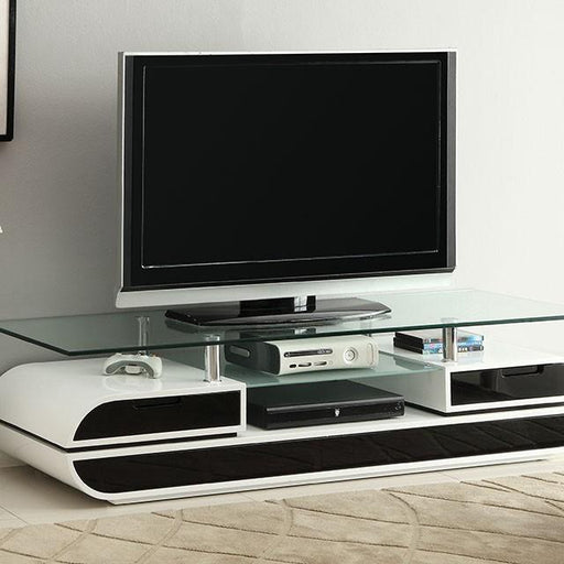 Evos Black/White 63" TV Console - Visions in Furniture (La Mirada, CA)
