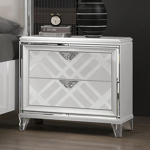 EMMELINE Night Stand w/ USB, White - Visions in Furniture (La Mirada, CA)