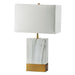 Faith White Marble/Gold 20"H White Marble Gold Table Lamp - Visions in Furniture (La Mirada, CA)