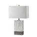 Faith White Marble/Silver 20"H White Marble Steel Table Lamp - Visions in Furniture (La Mirada, CA)