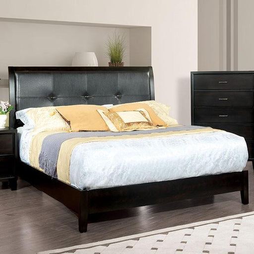 Enrico Full Queen Bed Brown, Black, & Cherry - Visions in Furniture (La Mirada, CA)