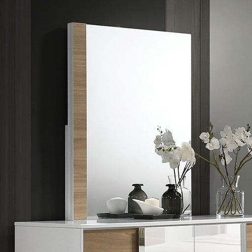 ERLANGEN Mirror, White/Natural - Visions in Furniture (La Mirada, CA)