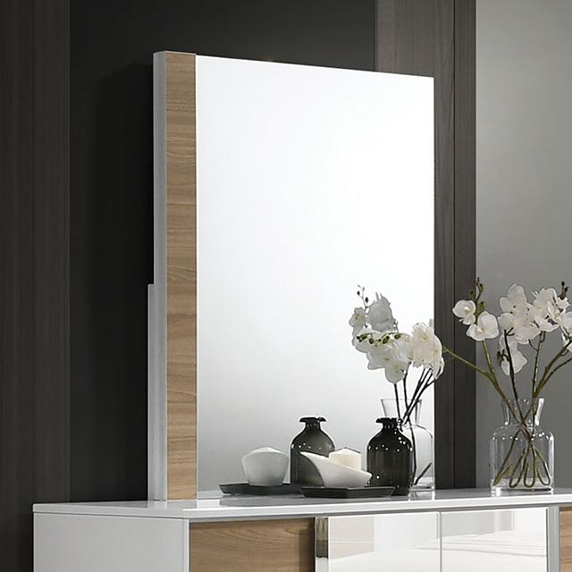 ERLANGEN Mirror, White/Natural - Visions in Furniture (La Mirada, CA)