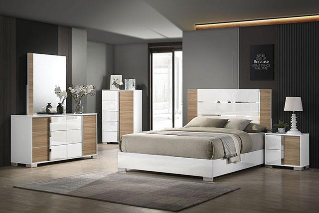 ERLANGEN Mirror, White/Natural - Visions in Furniture (La Mirada, CA)