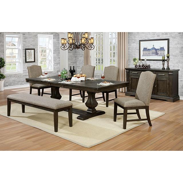 Faulk Dining Table Set with Bench - Visions in Furniture (La Mirada, CA)