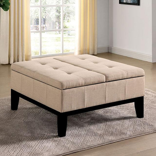 FAZIO Storage Ottoman, Beige - Visions in Furniture (La Mirada, CA)