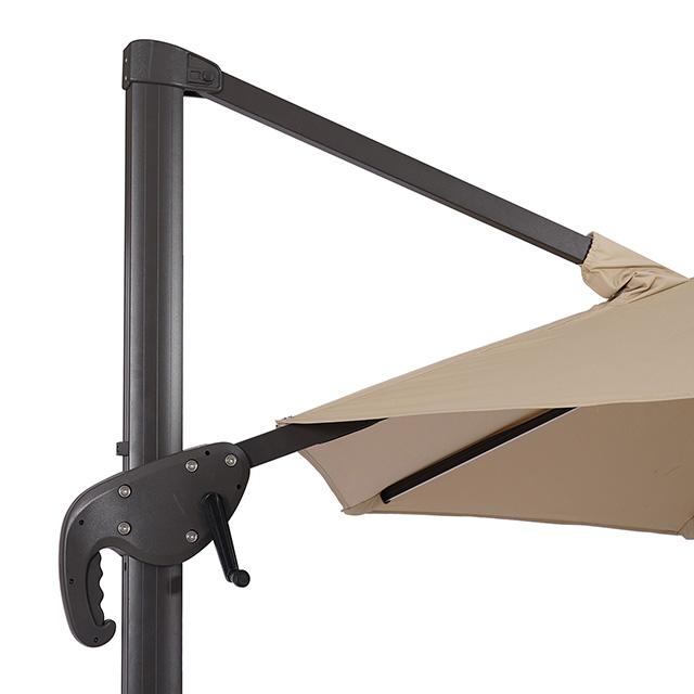 Fera 10 Ft Round Umbrella w/ LED Bulb + 37" Large Base - Visions in Furniture (La Mirada, CA)
