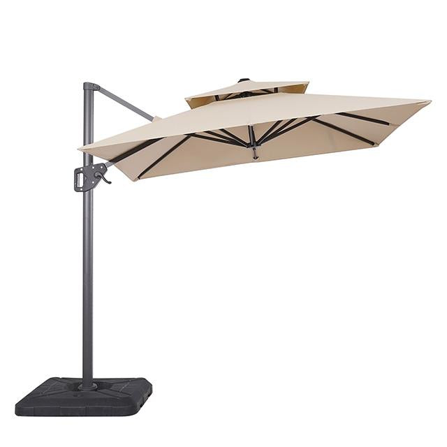 Fida 8 Ft Square Umbrella w/ Double Top + 37" Large Base - Visions in Furniture (La Mirada, CA)