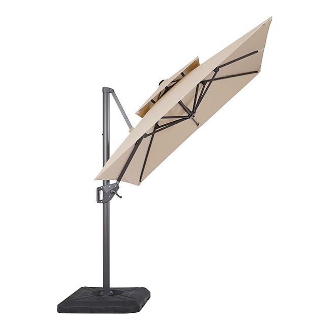 Fida 8 Ft Square Umbrella w/ Double Top + 37" Large Base - Visions in Furniture (La Mirada, CA)