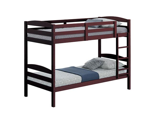 Finsbury Twin Twin Bunk Bed Espresso, Grey & White - Visions in Furniture (La Mirada, CA)