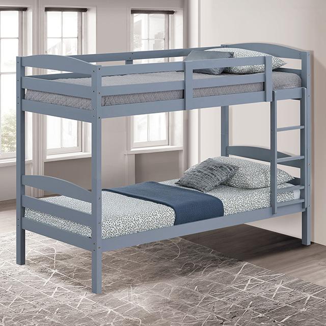 Finsbury Twin Twin Bunk Bed Espresso, Grey & White - Visions in Furniture (La Mirada, CA)