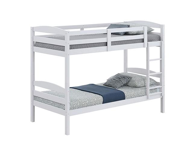 Finsbury Twin Twin Bunk Bed Espresso, Grey & White - Visions in Furniture (La Mirada, CA)