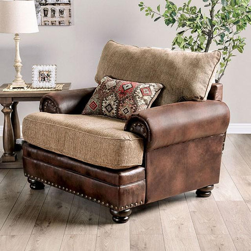 Fletcher Brown/Tan Chair - Visions in Furniture (La Mirada, CA)