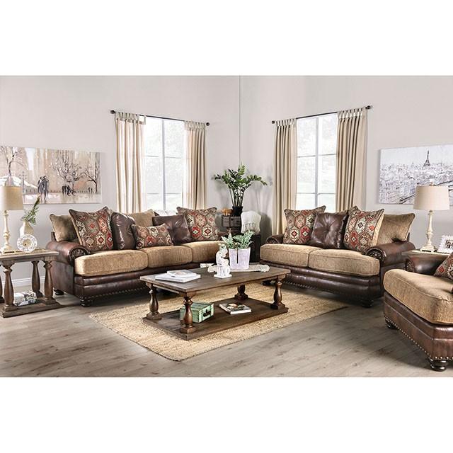 Fletcher Brown/Tan Sofa - Visions in Furniture (La Mirada, CA)