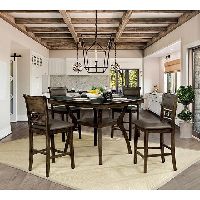 Flick Rustic Oak Counter Ht. Table - Visions in Furniture (La Mirada, CA)