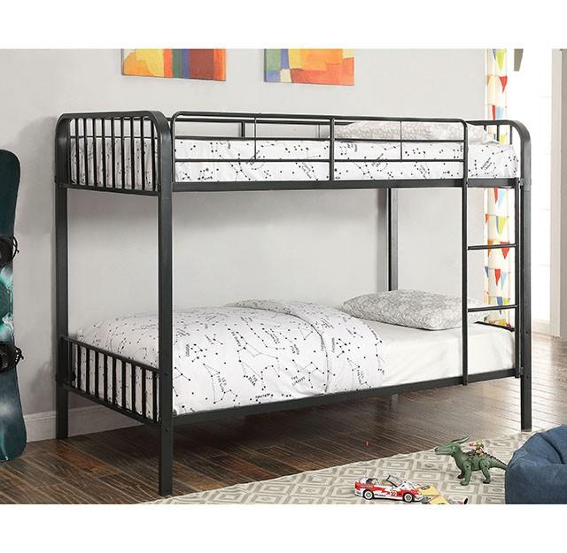 CLEMENT Black Metal Twin/Twin Bunk Bed - Visions in Furniture (La Mirada, CA)