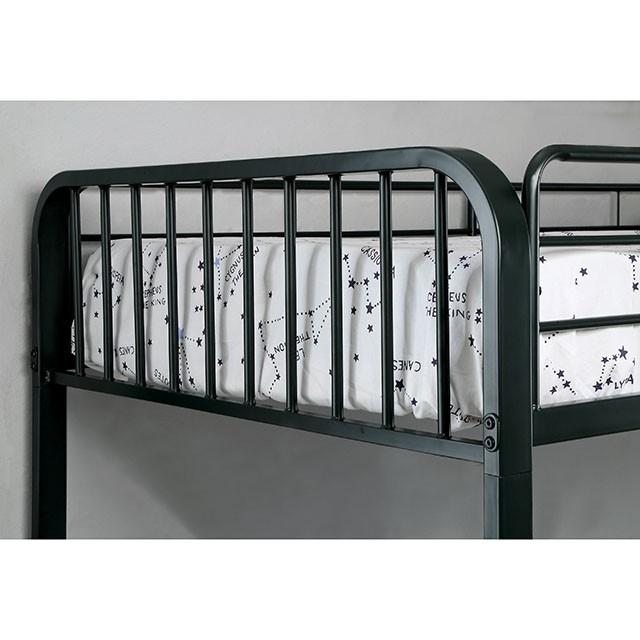 CLEMENT Black Metal Twin/Twin Bunk Bed - Visions in Furniture (La Mirada, CA)