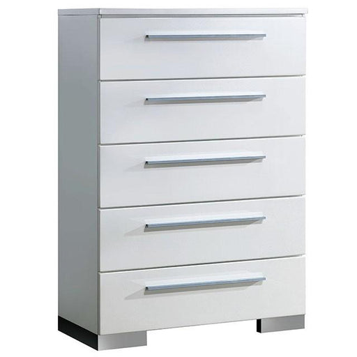 CLEMENTINE Glossy White Chest - Visions in Furniture (La Mirada, CA)
