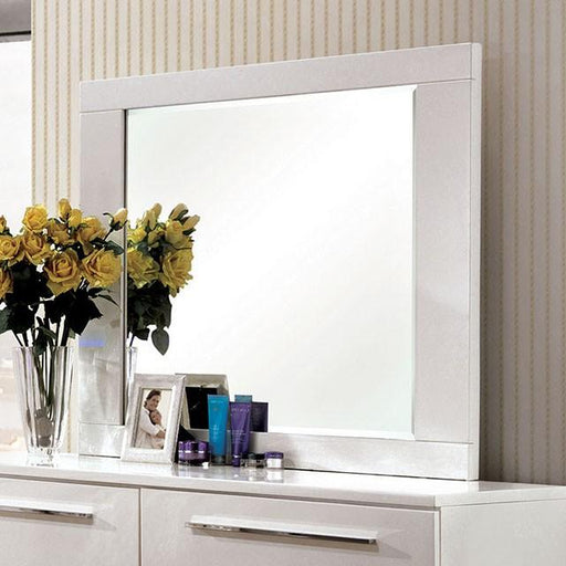 CLEMENTINE Glossy White Mirror - Visions in Furniture (La Mirada, CA)