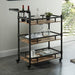 Aylmer Sand Black/Natural Serving Cart - Visions in Furniture (La Mirada, CA)
