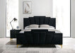 FLORIZEL Cal.King, E.King & Queen Bed, Black & Red - Visions in Furniture (La Mirada, CA)