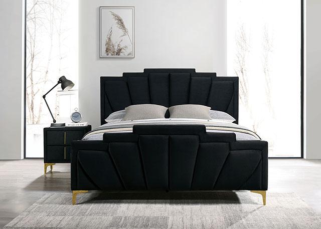 FLORIZEL Night Stand, Black - Visions in Furniture (La Mirada, CA)