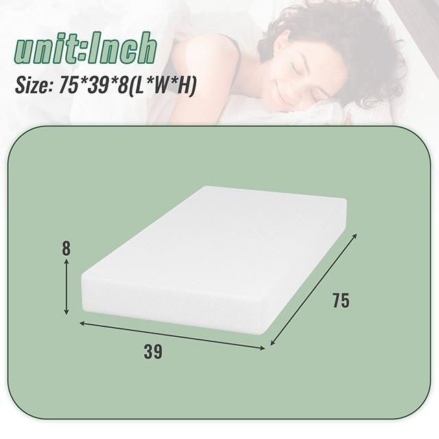 Coreopsis 8" Twin Memory Foam Wave Comfort - Visions in Furniture (La Mirada, CA)
