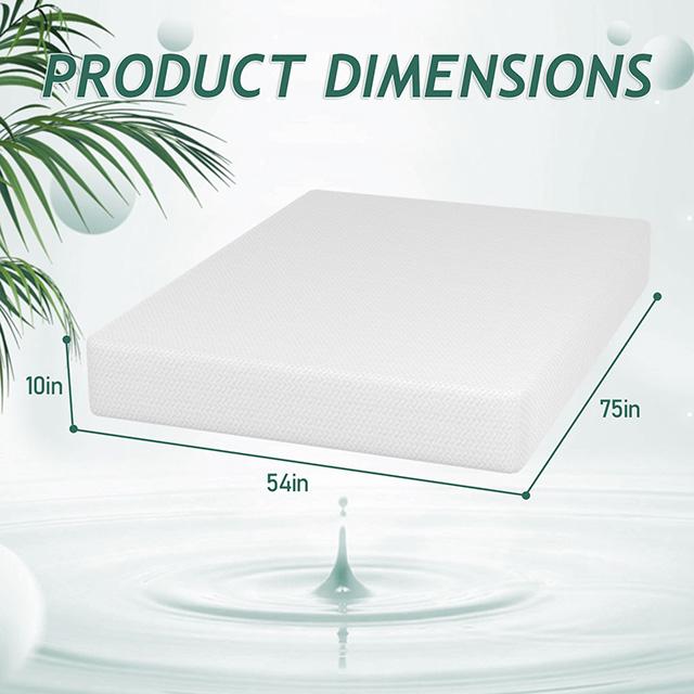 Forsythia 10" Full Green Tea Gel Memory Foam - Visions in Furniture (La Mirada, CA)