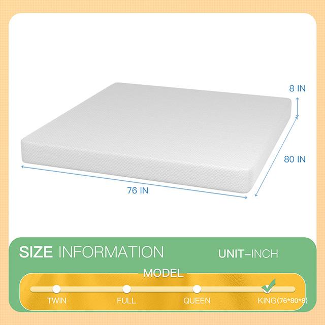 Forsythia 8" E.King Green Tea Gel Memory Foam - Visions in Furniture (La Mirada, CA)