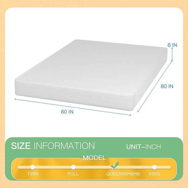 Forsythia 8" Queen Green Tea Gel Memory Foam - Visions in Furniture (La Mirada, CA)
