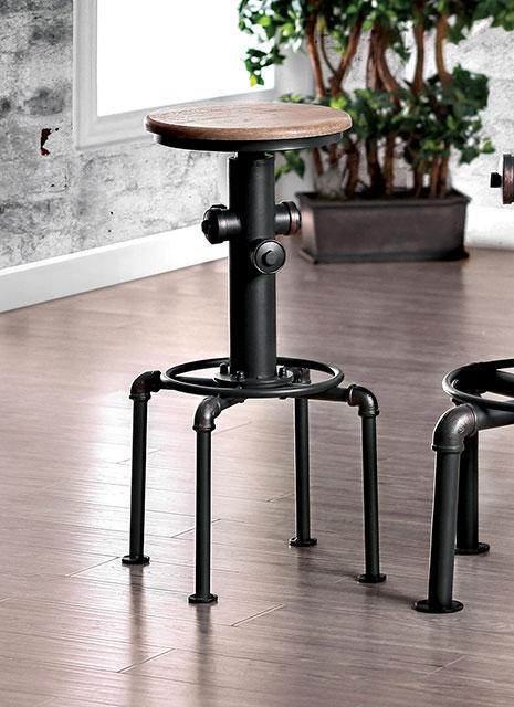 Foskey Antique Black Bar Stool (2/CTN) - Visions in Furniture (La Mirada, CA)