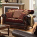 Franklin Burgundy/Espresso Love Seat, Burgundy - Visions in Furniture (La Mirada, CA)