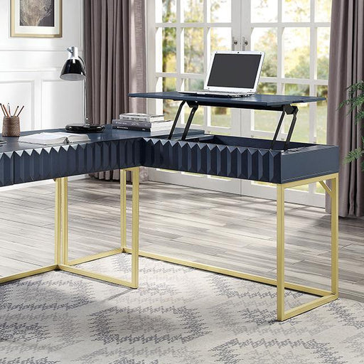 FREIBURG Corner Desk, Antique Blue - Visions in Furniture (La Mirada, CA)
