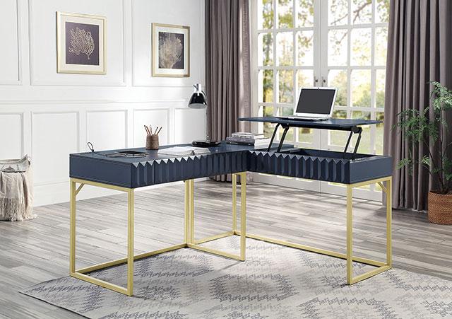 FREIBURG Corner Desk, Antique Blue - Visions in Furniture (La Mirada, CA)