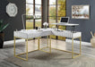 FREIBURG Corner Desk, Antique White - Visions in Furniture (La Mirada, CA)