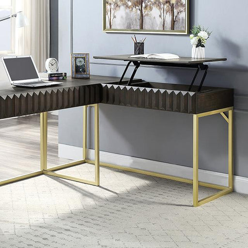 FREIBURG Corner Desk, Walnut - Visions in Furniture (La Mirada, CA)