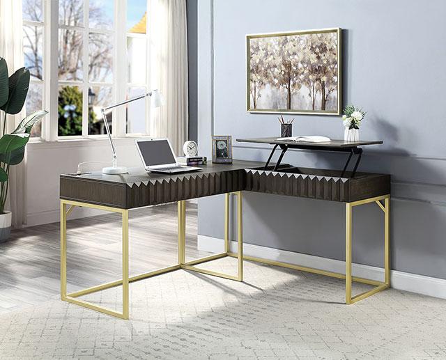 FREIBURG Corner Desk, Walnut - Visions in Furniture (La Mirada, CA)