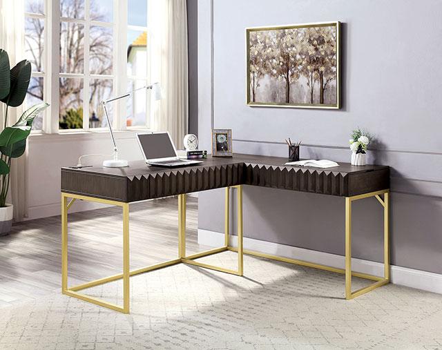 FREIBURG Corner Desk, Walnut - Visions in Furniture (La Mirada, CA)