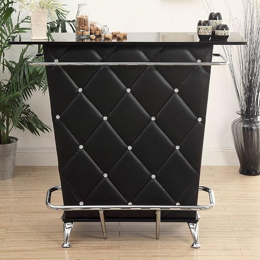 Fuero Black/Chrome Bar Table (K/D) - Visions in Furniture (La Mirada, CA)