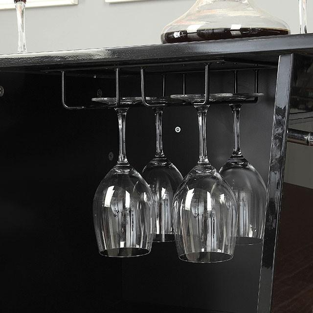 Fuero Black/Chrome Bar Table (K/D) - Visions in Furniture (La Mirada, CA)