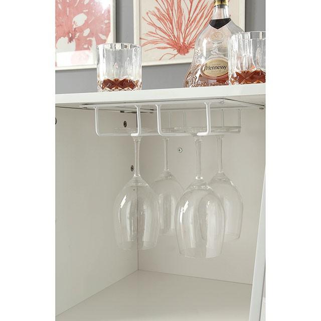 Fuero White/Chrome Bar Table (K/D) - Visions in Furniture (La Mirada, CA)