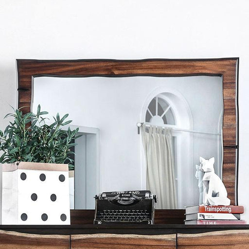 Fulton Dark Oak/Dark Walnut Mirror - Visions in Furniture (La Mirada, CA)