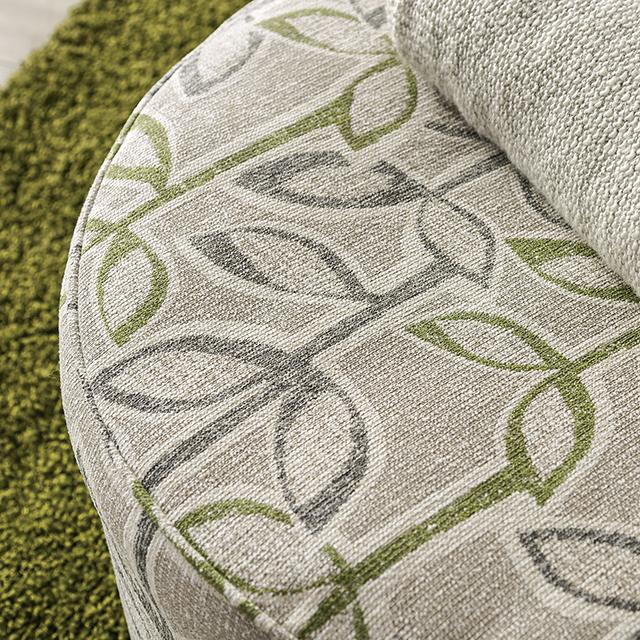 GARDNER Ottoman, Gray/Green - Visions in Furniture (La Mirada, CA)