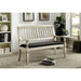 Georgia Antique White/Gray Love Seat Bench - Visions in Furniture (La Mirada, CA)