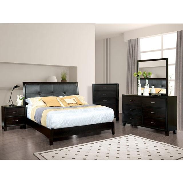 Enrico Full Queen Bed Brown, Black, & Cherry - Visions in Furniture (La Mirada, CA)