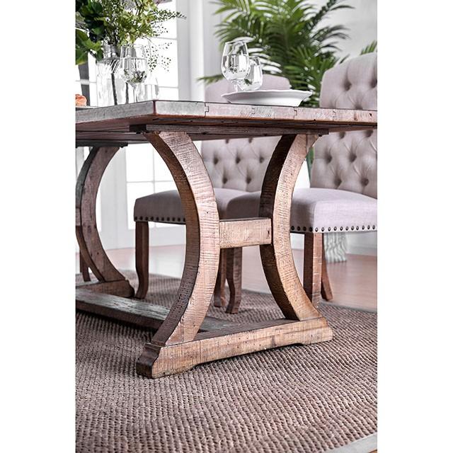 GIANNA Rustic Oak 77" Dining Table - Visions in Furniture (La Mirada, CA)